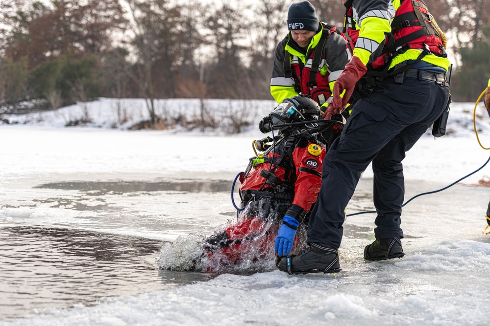 Ice Water Rescue Training with Fort McCoy Fire Department