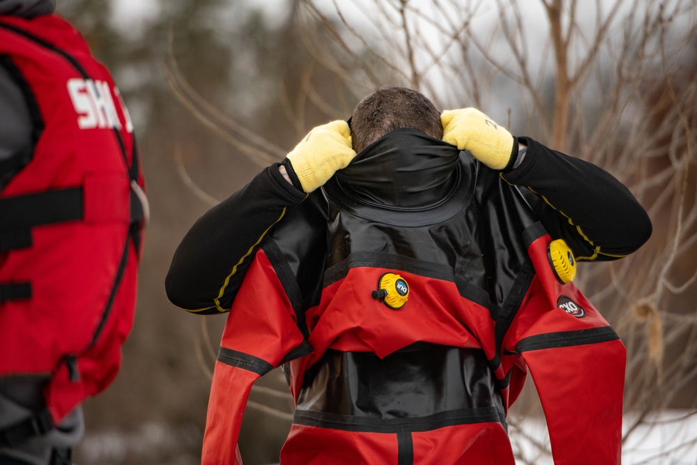 Ice Water Rescue Training with Fort McCoy Fire Department