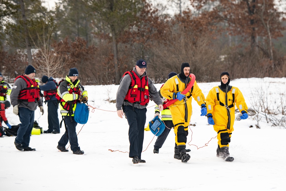 Ice Water Rescue Training with Fort McCoy Fire Department