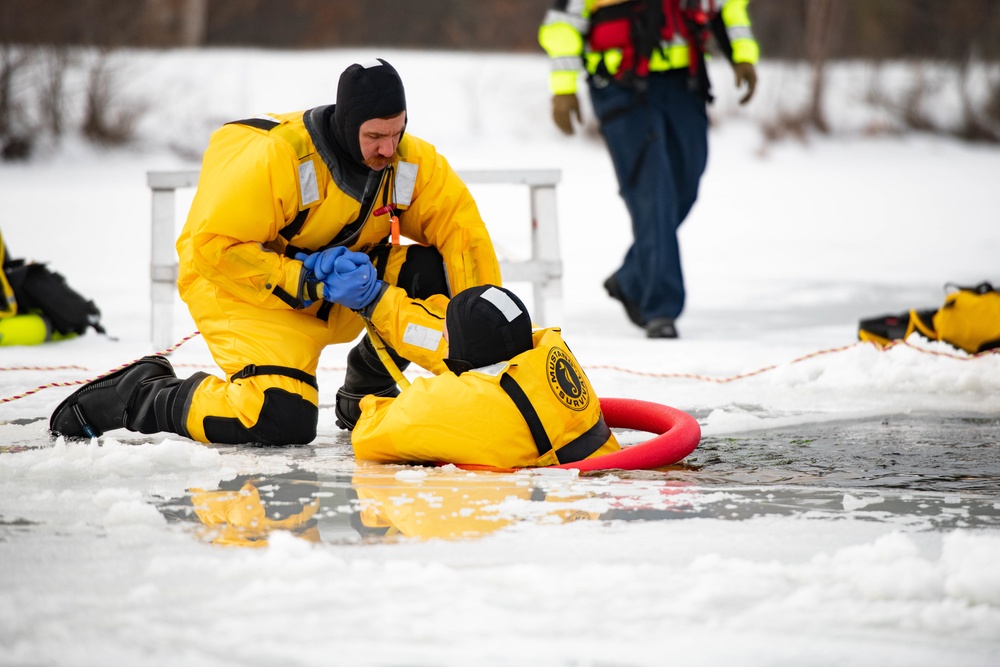 Ice Water Rescue Training with Fort McCoy Fire Department