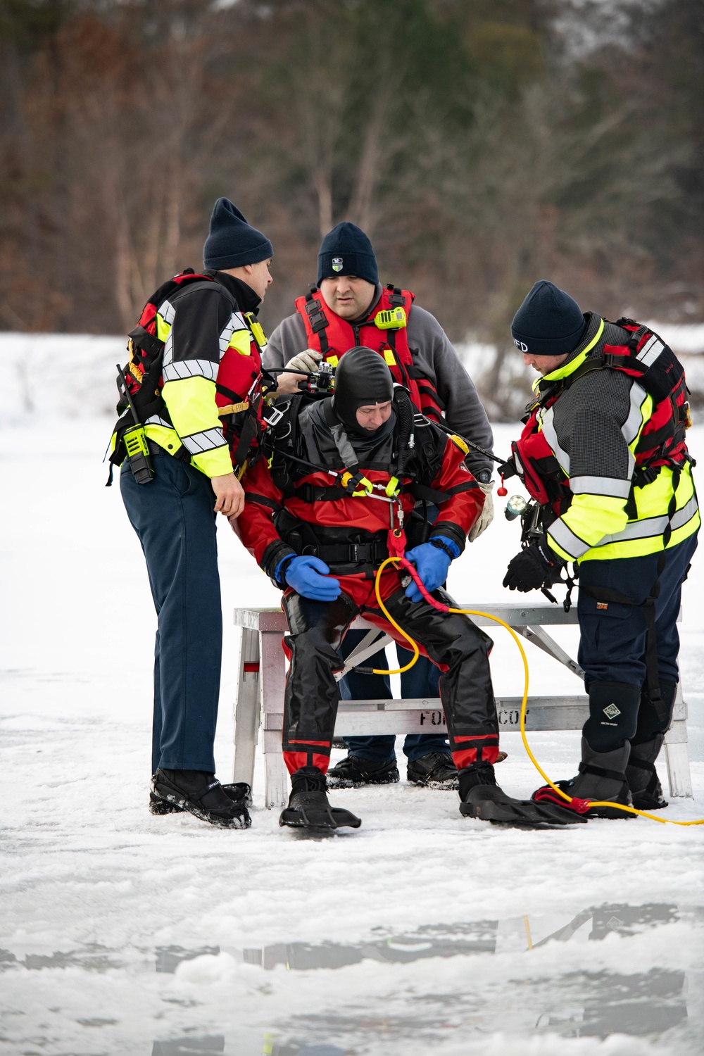 Ice Water Rescue Training with Fort McCoy Fire Department