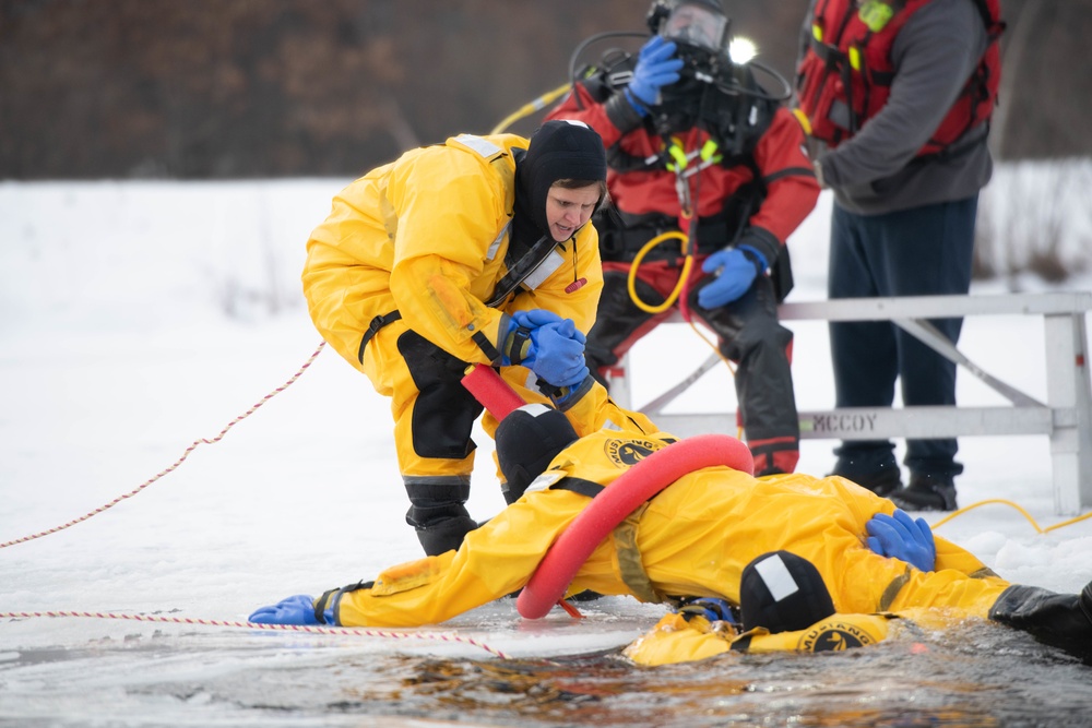 Ice Water Rescue Training with Fort McCoy Fire Department