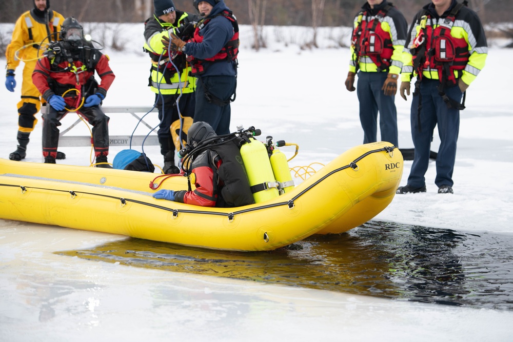 Ice Water Rescue Training with Fort McCoy Fire Department