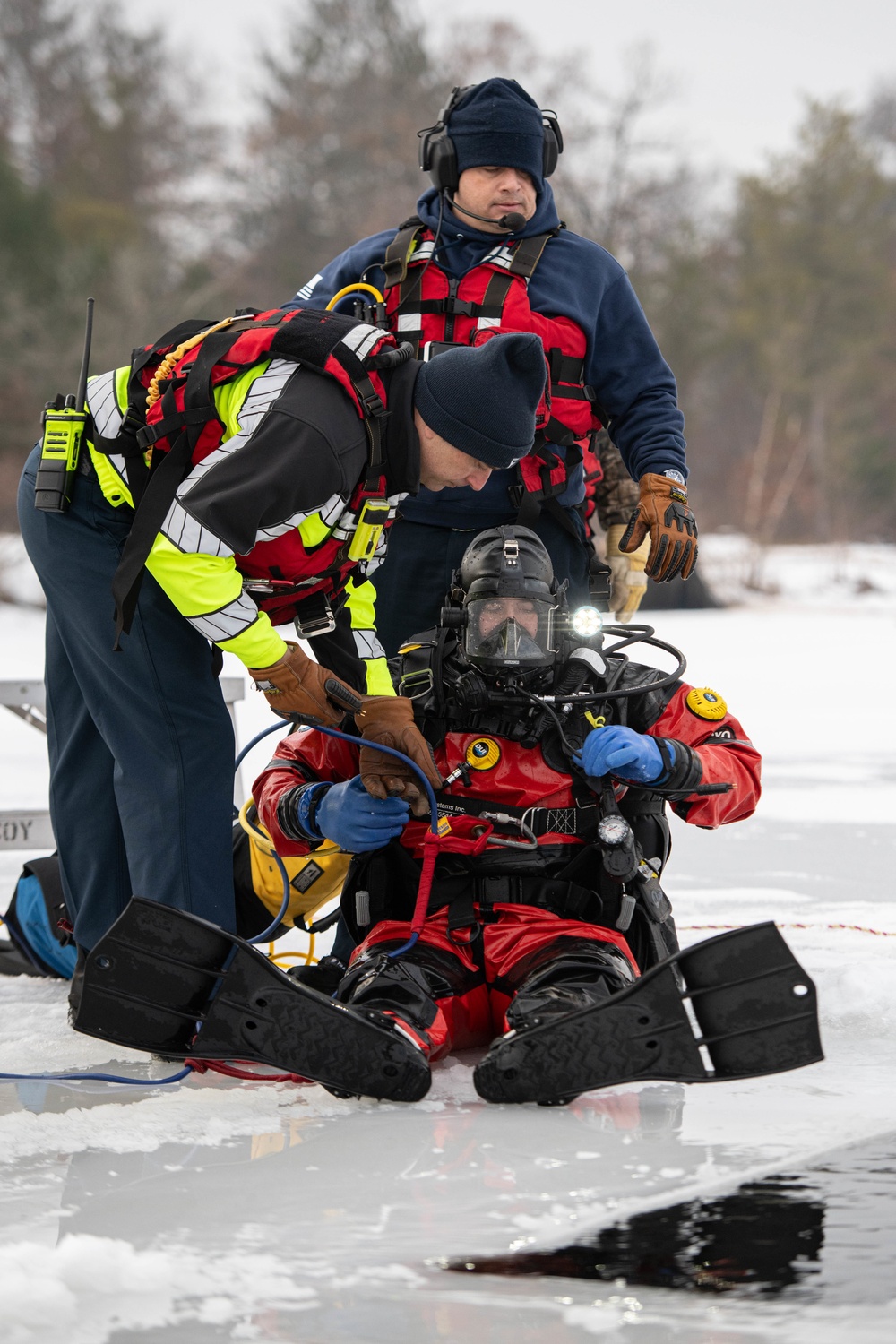 Ice Water Rescue Training with Fort McCoy Fire Department