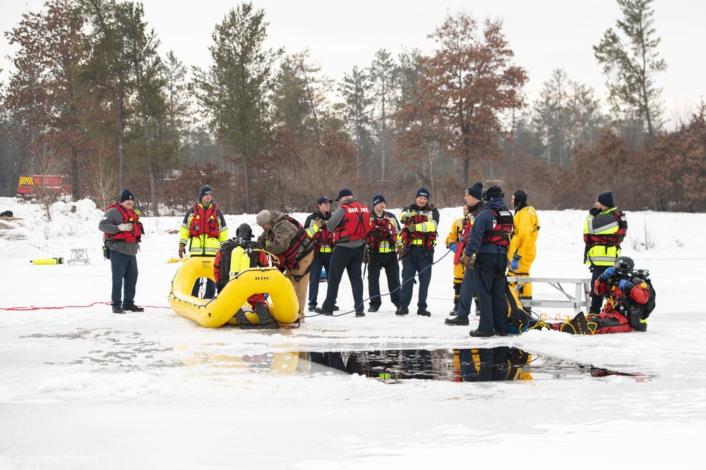 Ice Water Rescue Training with Fort McCoy Fire Department