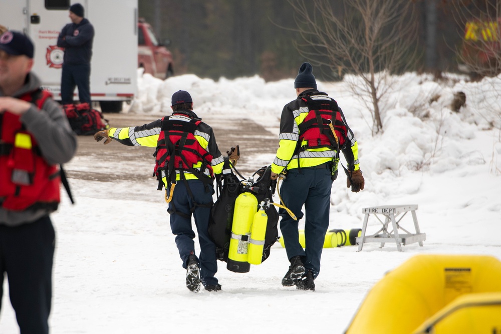 Ice Water Rescue Training with Fort McCoy Fire Department