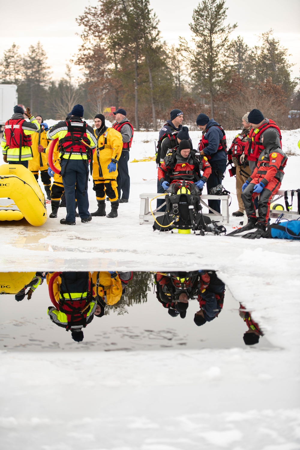 Ice Water Rescue Training with Fort McCoy Fire Department