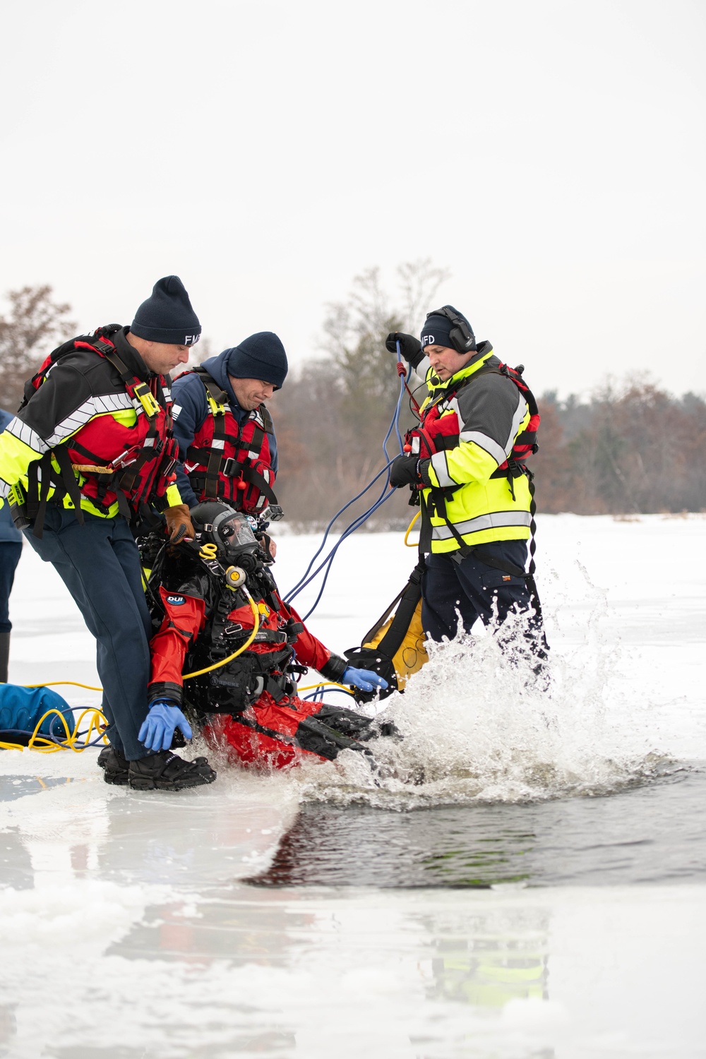 Ice Water Rescue Training with Fort McCoy Fire Department