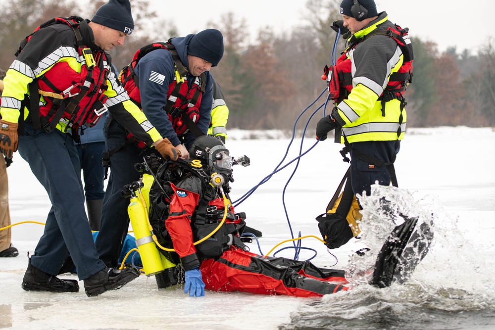 Ice Water Rescue Training with Fort McCoy Fire Department