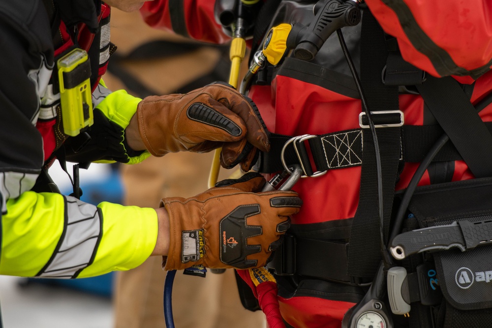 Ice Water Rescue Training with Fort McCoy Fire Department