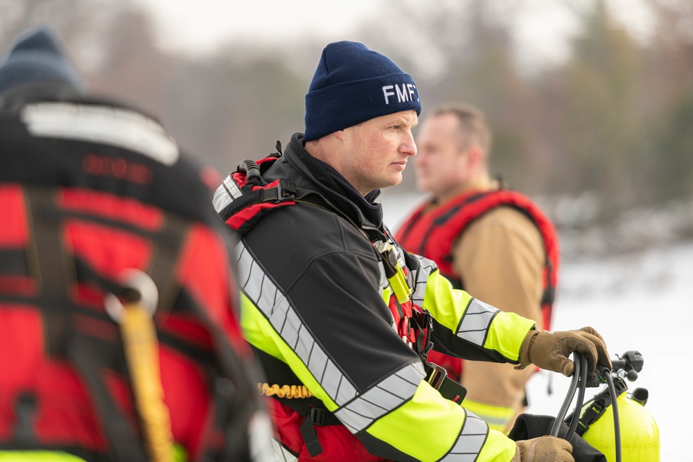 Ice Water Rescue Training with Fort McCoy Fire Department