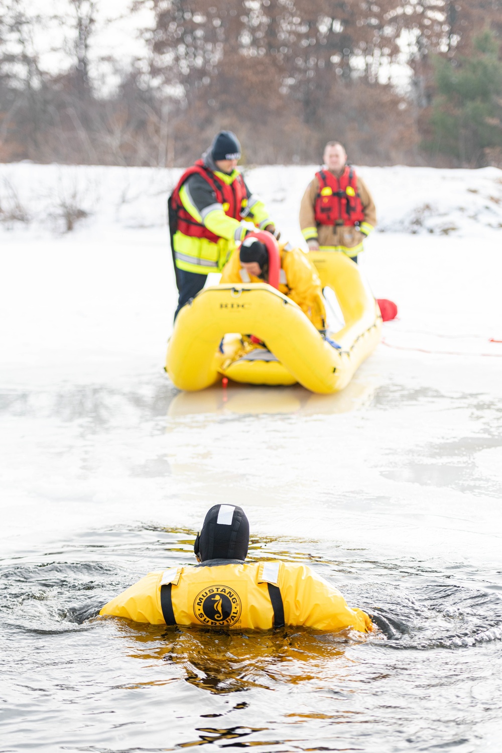 Ice Water Rescue Training with Fort McCoy Fire Department