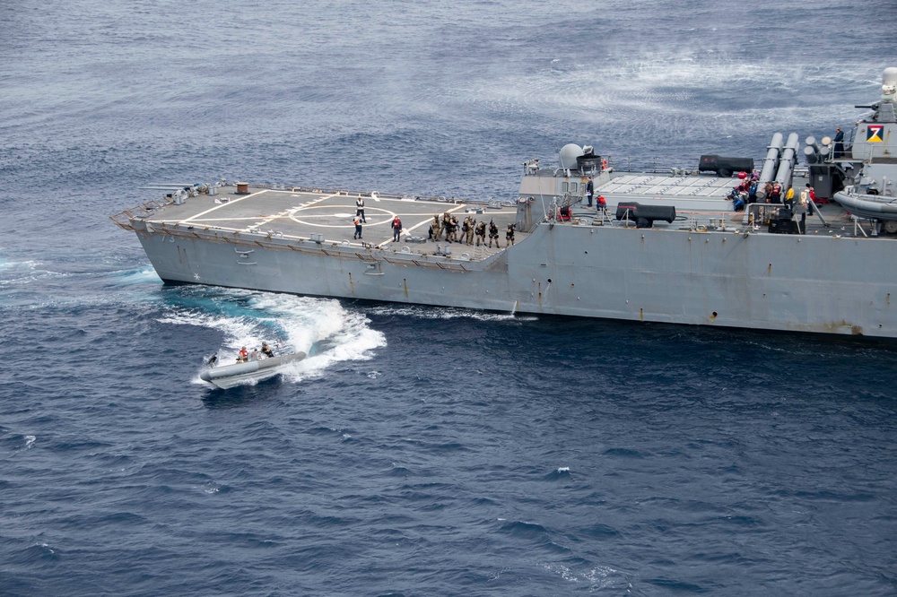 USS Decatur Conducts Visit Board Search And Seizure