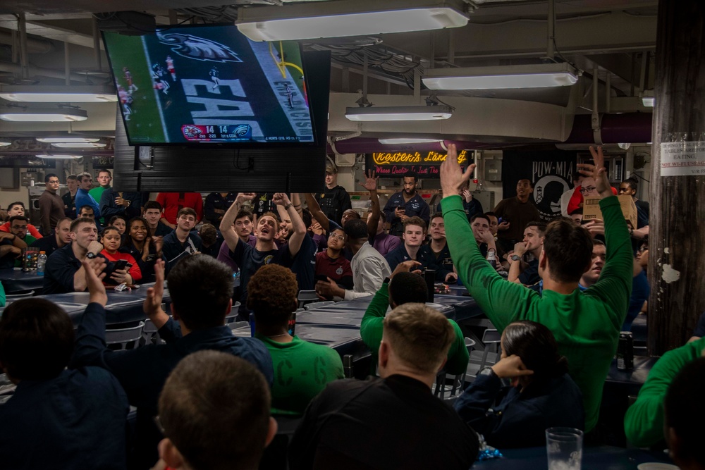 Sailors Watch Super Bowl