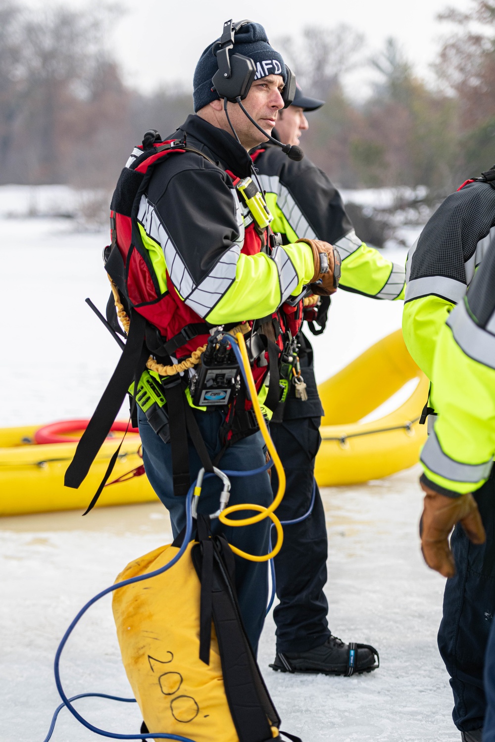 Ice Water Rescue Training with Fort McCoy Fire Department