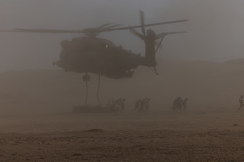 U.S. Marines with HMH-464 conduct external lifts