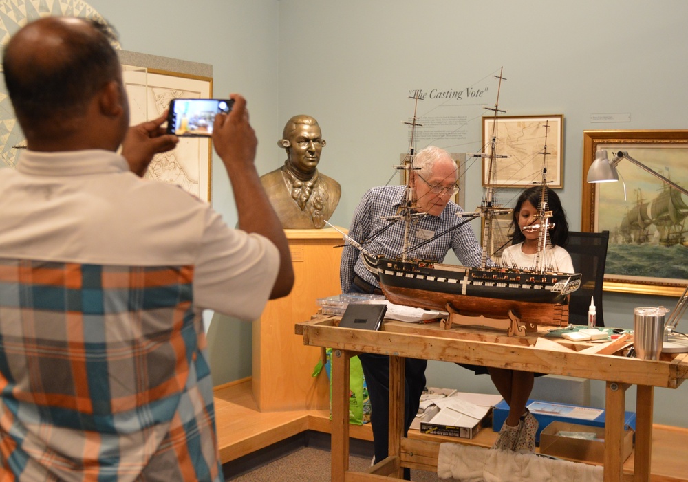 Model shipbuilder at Naval Museum