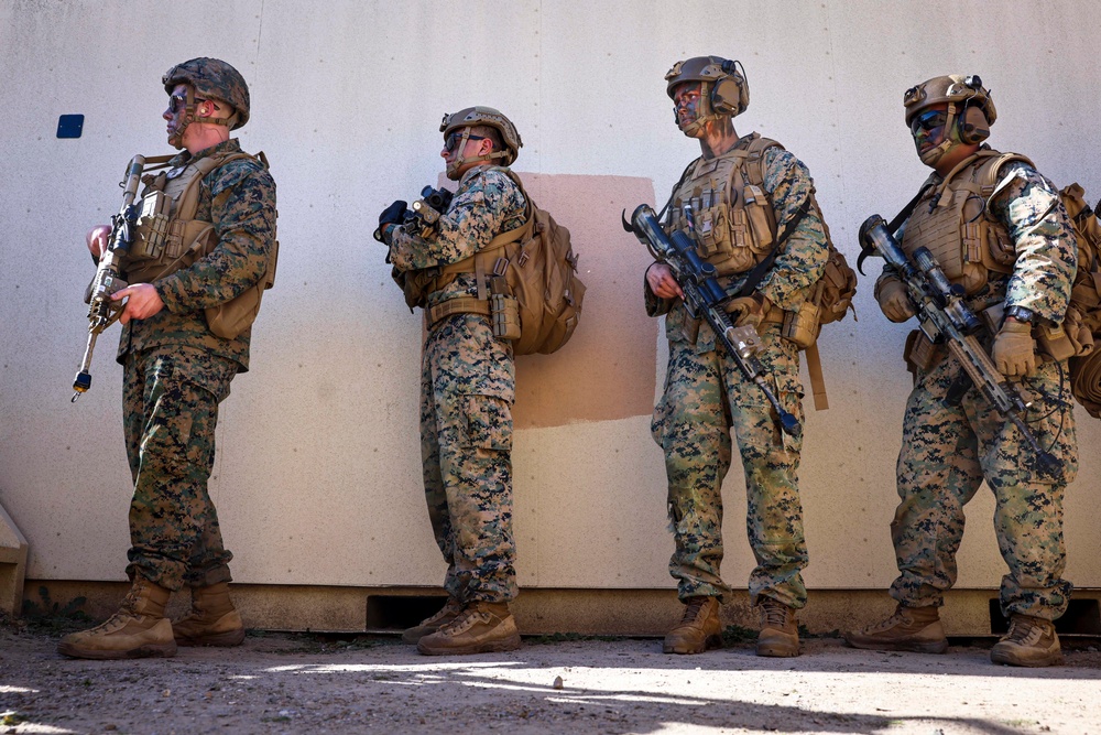 2nd Battalion, 1st Marines conduct a simulated air assault raid