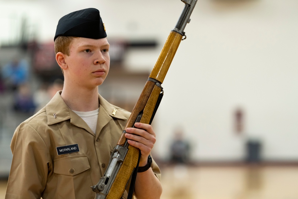 Military Volunteers Judge JROTC Competition in Shelton
