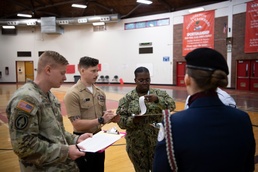 Military Volunteers Judge JROTC Competition in Shelton