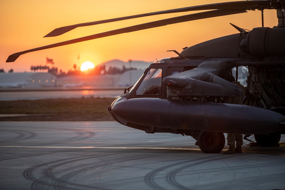 U.S. Army UH-60M Blackhawk prepares for survey mission