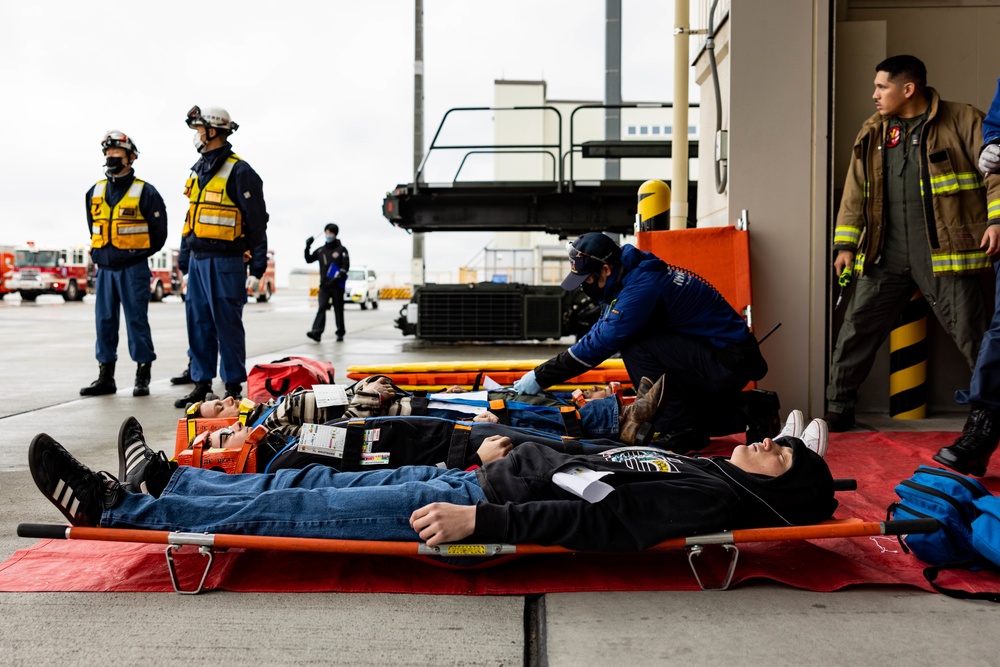 Until everyone's safe: Marine Corps Air Station Iwakuni emergency services personnel, Japan Maritime Self-Defense Force members participate in emergency response training