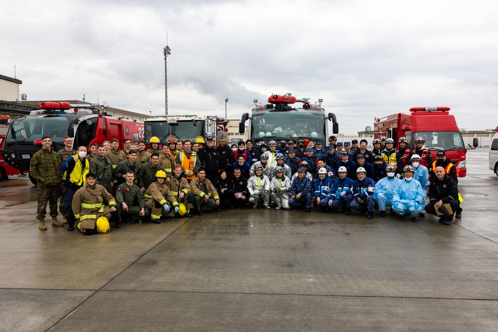 Until everyone's safe: Marine Corps Air Station Iwakuni emergency services personnel, Japan Maritime Self-Defense Force members participate in emergency response training