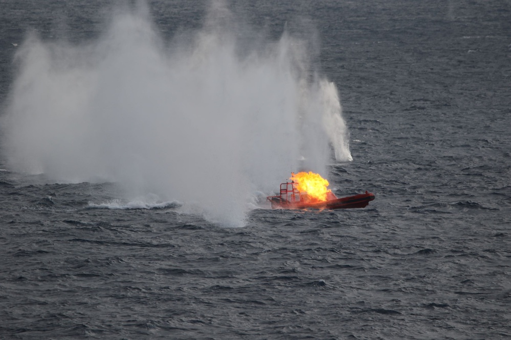 USS Antietam (CG 54) Uses Phalanx Close In Weapon System During Live-Fire Surface Warfare Exercise