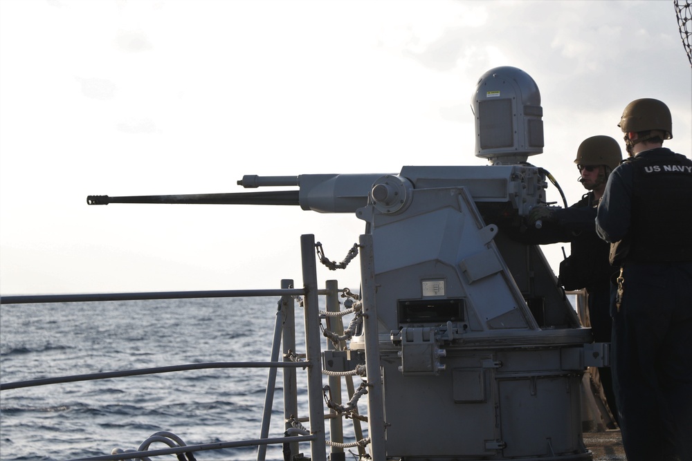 USS Antietam (CG 54) Gunners Mates Conduct Post-Fire Checks