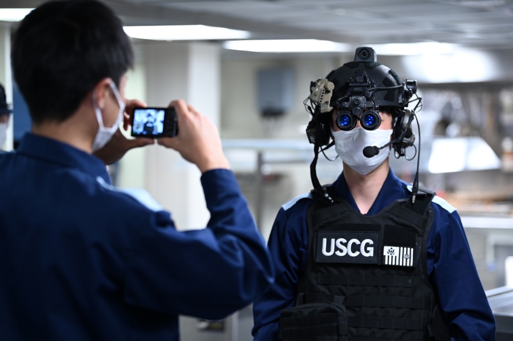 Japan Coast Guard members tour U.S. Coast Guard Cutter Kimball in Kagoshima, Japan