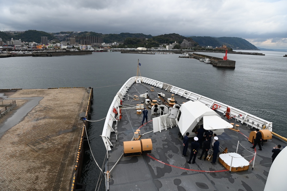 Japan Coast Guard members tour U.S. Coast Guard Cutter Kimball in Kagoshima, Japan