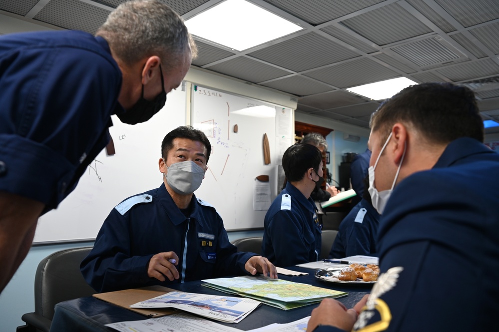 U.S. Coast Guard, Japan Coast Guard crews prepare to conduct joint search-and-rescue exercise in Kagoshima Bay, Japan