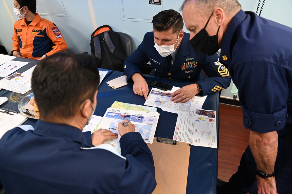 U.S. Coast Guard, Japan Coast Guard crews prepare to conduct joint search-and-rescue exercise in Kagoshima Bay, Japan