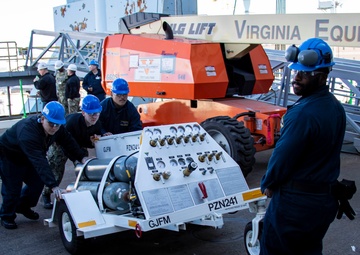 George Washington onloads first pieces of Aircraft Auxiliary Equipment of 2023
