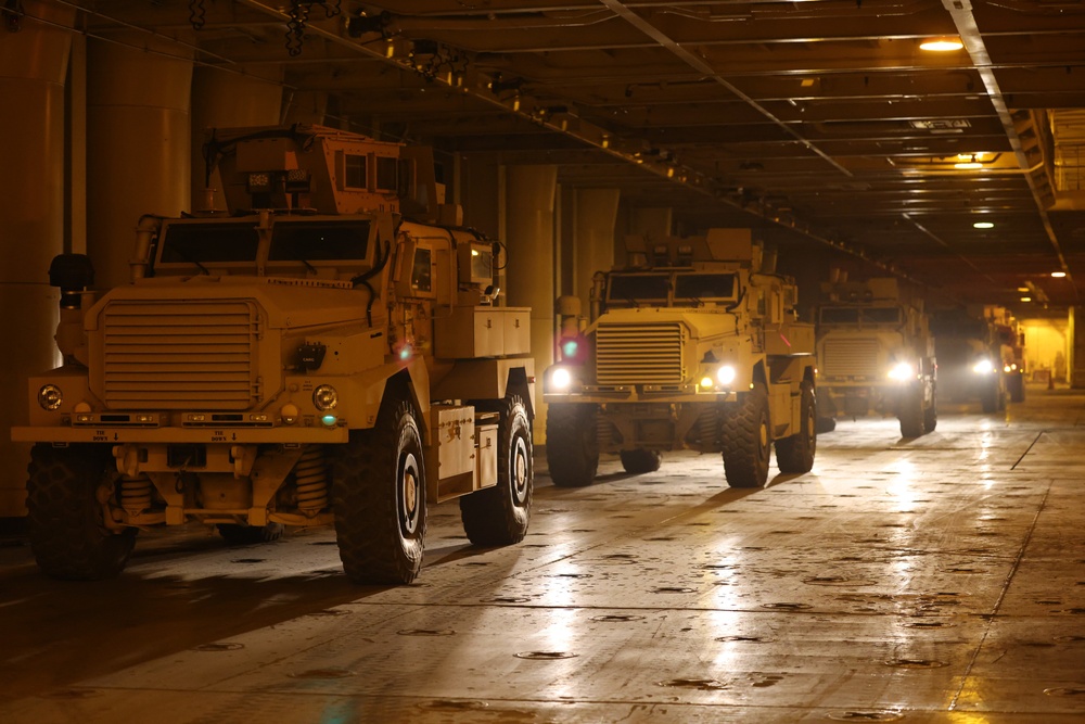 SDDC Soldiers load a shipment of military equipment, February, 2023