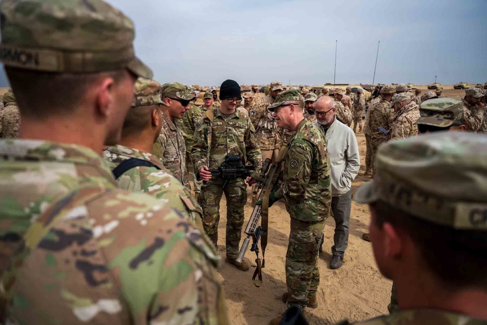 U. S. Army Central commander visits Kuwait Land Forces and Task Force Rattler at Camp Buehring