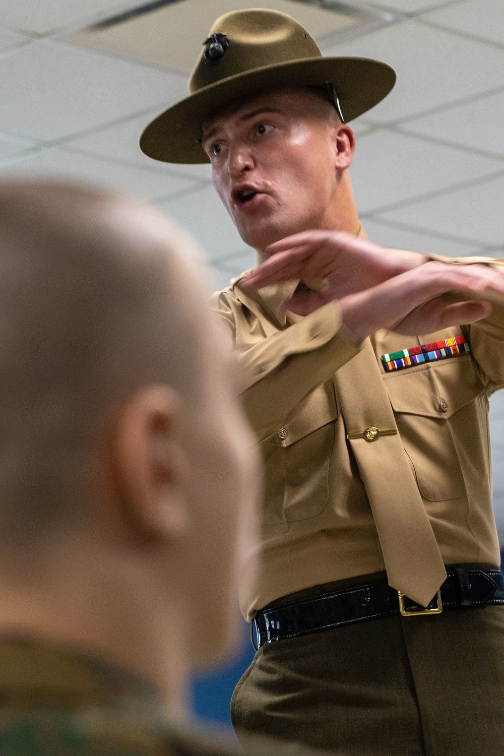 Recruit Anthony A. Chiaramonte meets his drill instructors