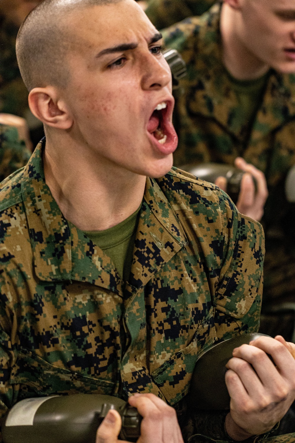 Recruit Anthony A. Chiaramonte meets his drill instructors