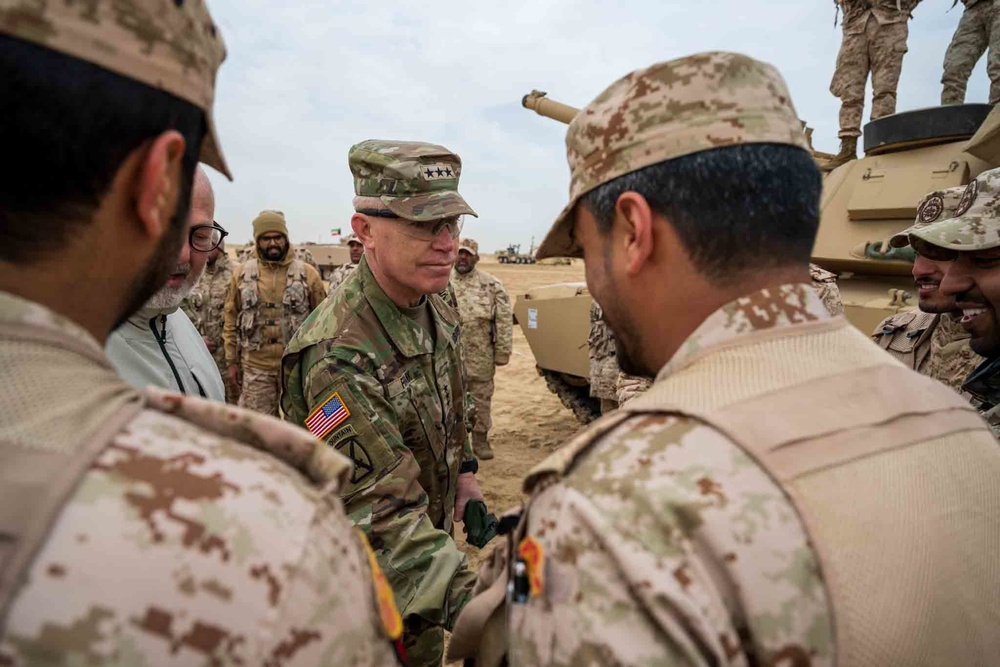 U. S. Army Central commander visits Kuwait Land Forces and Task Force Rattler at Camp Buehring