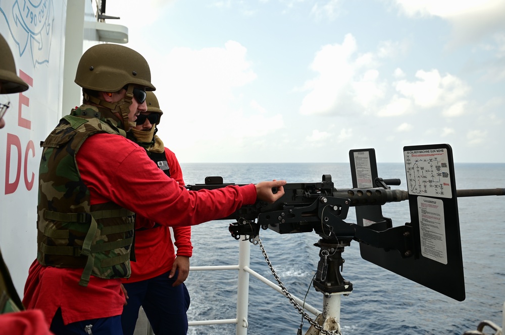 USCGC Spencer (WMEC 905) conducts 50 caliber training