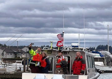Beeman family take maiden voyage on newly christened survey vessel.