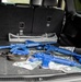 Weapons and terrorist material in the trunk of a gate runner