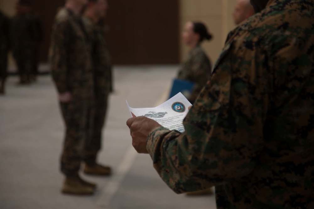 MALS-12 Corpsmen Receive their FMF Pins and Recertification in Guam