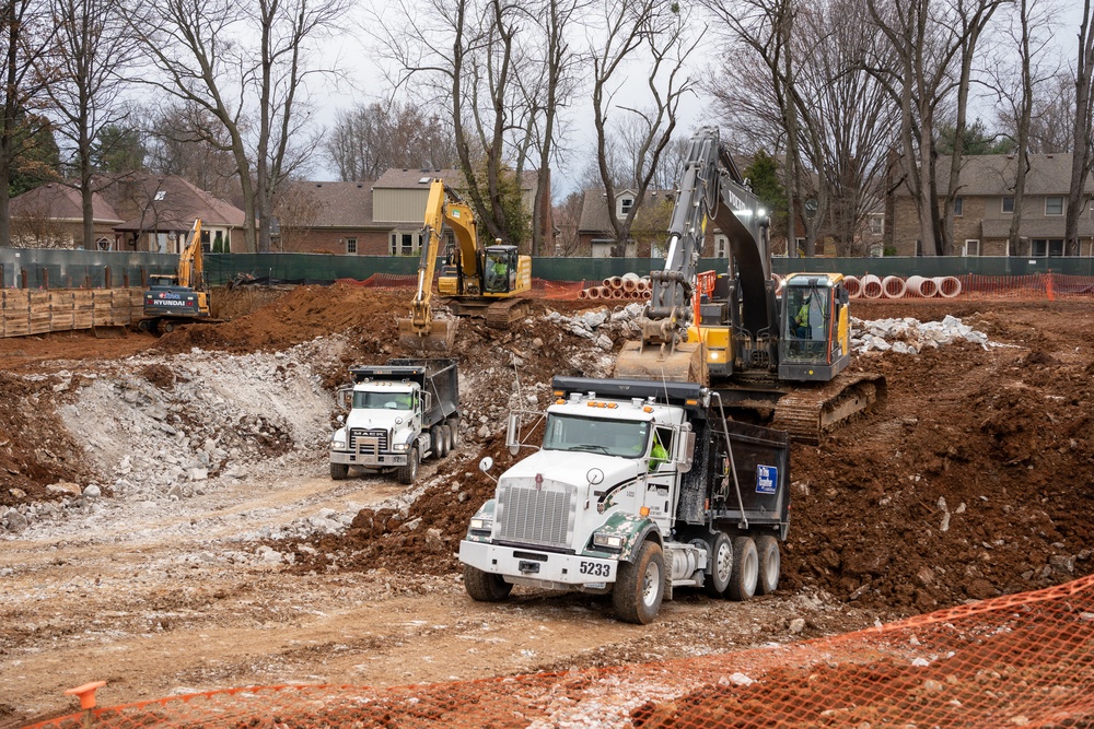 Construction work continues at the site of the Louisville VA Medical Center Dec. 21, 2022.