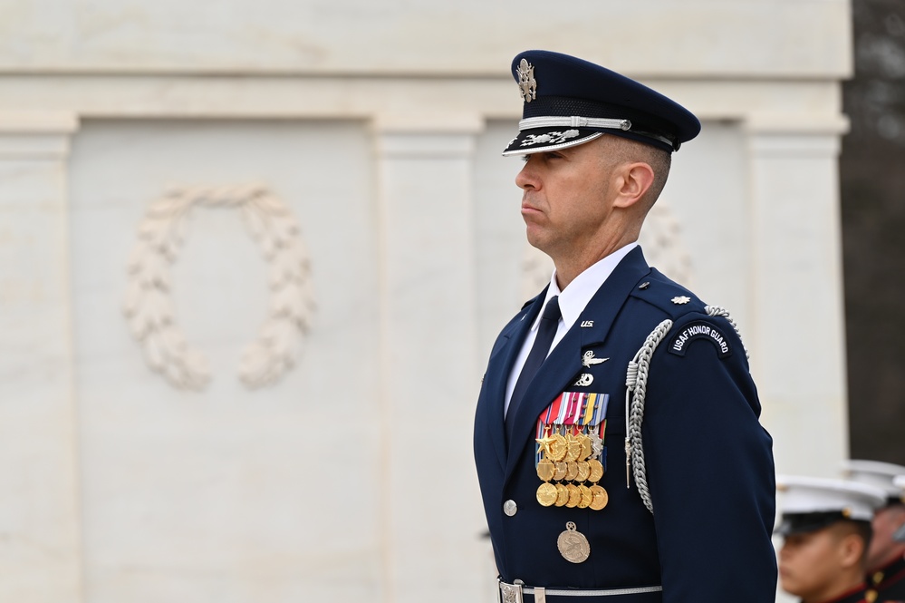 Space Force milestone: Guardian leads platoon in Arlington joint ceremony