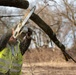 Base ground crew clears land for helipad