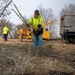 Base ground crew clears land for helipad