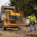 Base ground crew clears land for helipad