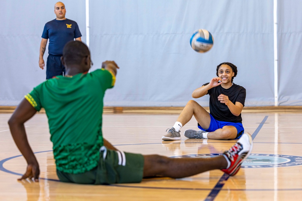 Team Navy Adaptive Sports Sitting Volleyball Camp at JBPHH