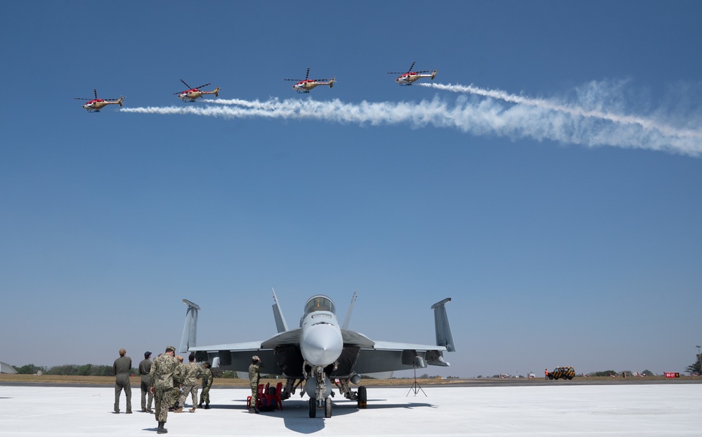 U.S. Navy F-18s on display at Aero India 23